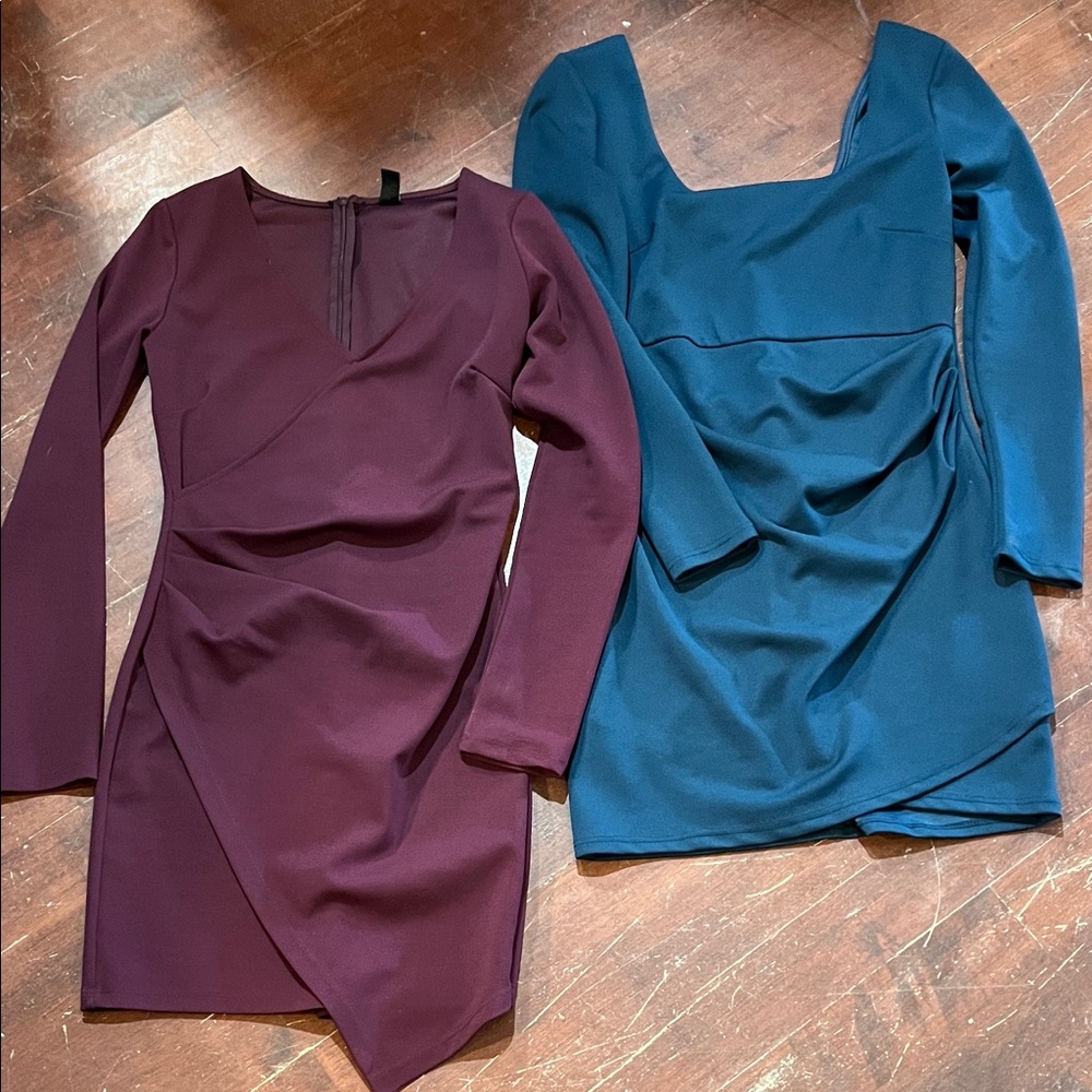 🌻3/$15🌻 Windsor Long Sleeve Dresses in Burgundy and Teal bundle - Picture 1 of 11